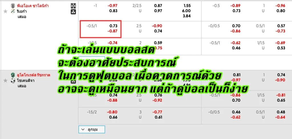 ราคาครึ่งควบลูกในแฮนดิแคปเอเชีย